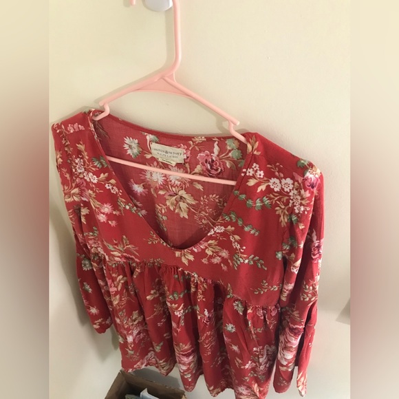 Denim & Supply Ralph Lauren Julia Red Floral Print Dress 1985T - Picture 7 of 8